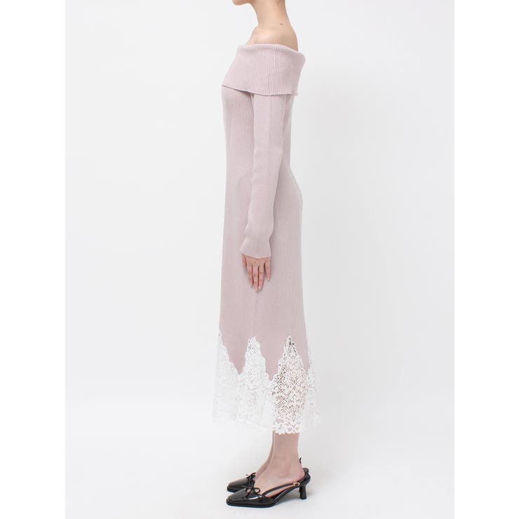 レーストリムオフショルニットワンピース | MERCURYDUO | 詳細画像24 