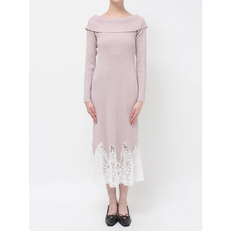 レーストリムオフショルニットワンピース | MERCURYDUO | 詳細画像30 