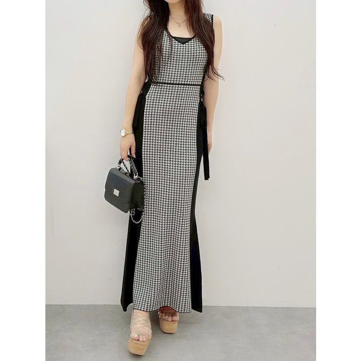 チェックサイドレースアップニットワンピース | MERCURYDUO | 詳細画像12 