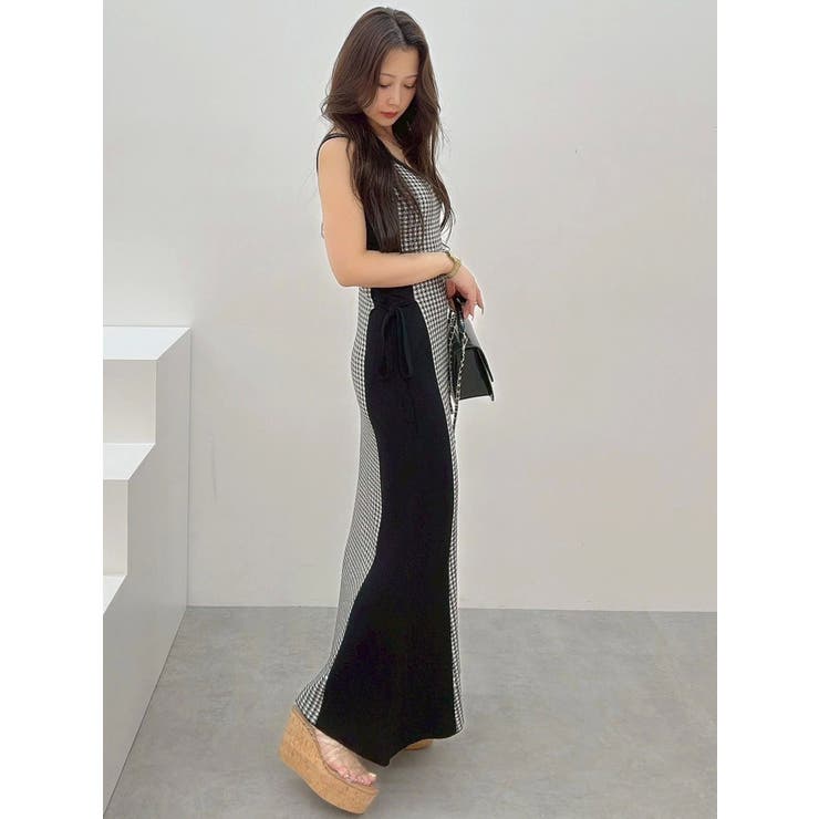 チェックサイドレースアップニットワンピース | MERCURYDUO | 詳細画像13 