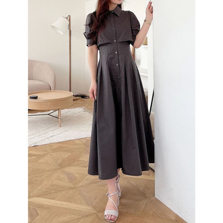 レイヤード風シャツワンピース[品番：MKSW0065440]｜MERCURYDUO