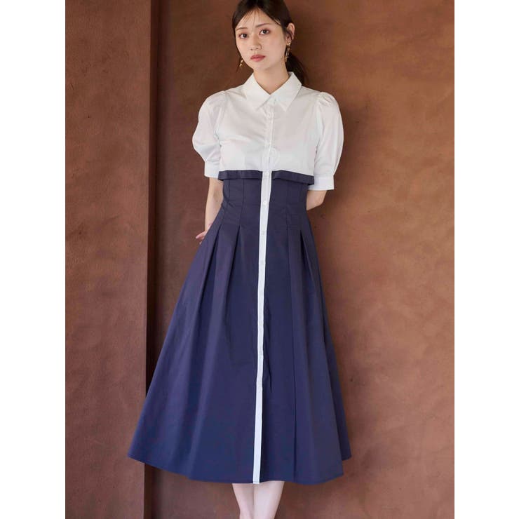 レイヤード風シャツワンピース | MERCURYDUO | 詳細画像4 