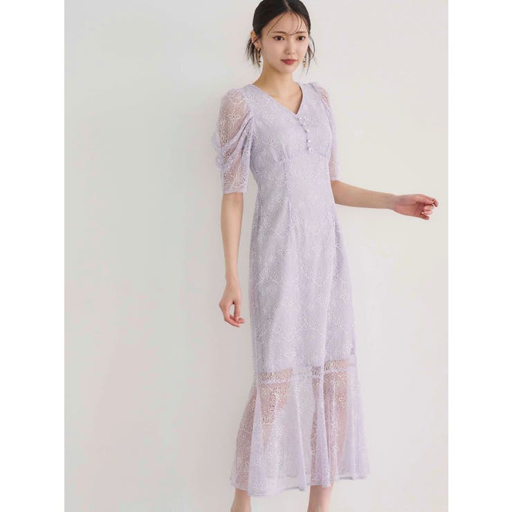 ラベンダー | レースナローマーメイドワンピース | MERCURYDUO