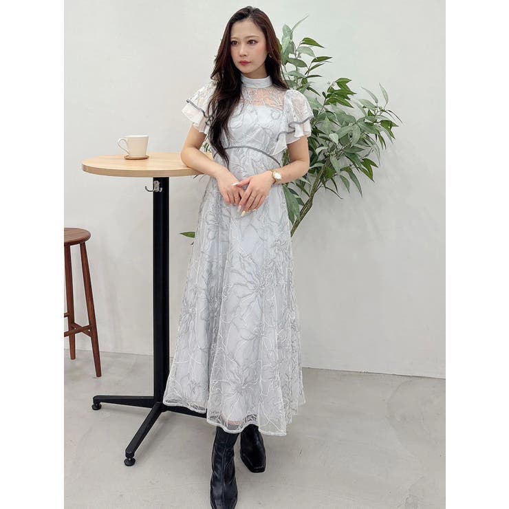 エンブロイダリーラッフルワンピース[品番：MKSW0066745]｜MERCURYDUO