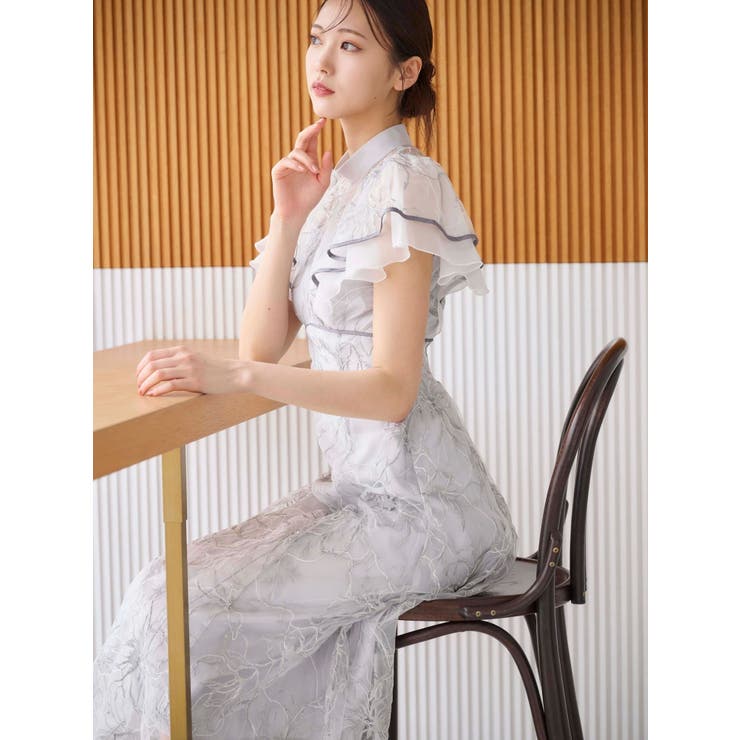 エンブロイダリーラッフルワンピース[品番：MKSW0066745