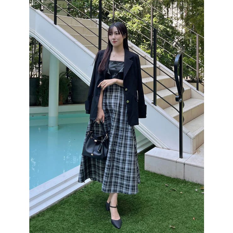 フェイクレザービスチェドッキングキャミワンピース | MERCURYDUO | 詳細画像12 