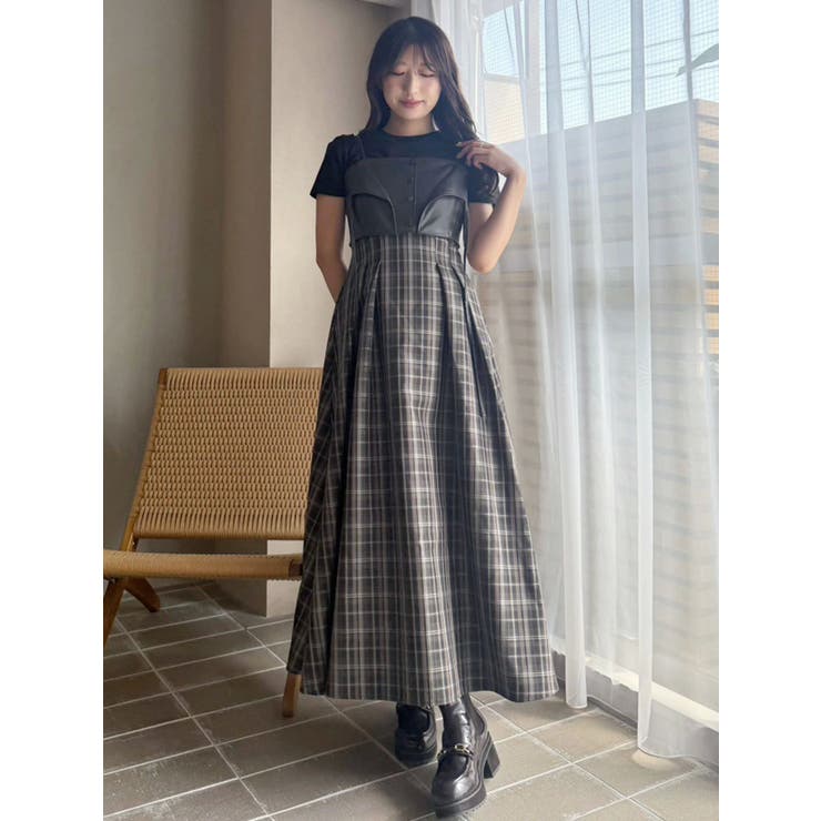 フェイクレザービスチェドッキングキャミワンピース | MERCURYDUO | 詳細画像27 