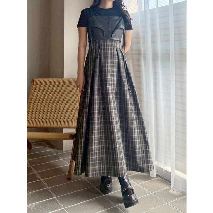 フェイクレザービスチェドッキングキャミワンピース | MERCURYDUO | 詳細画像29 