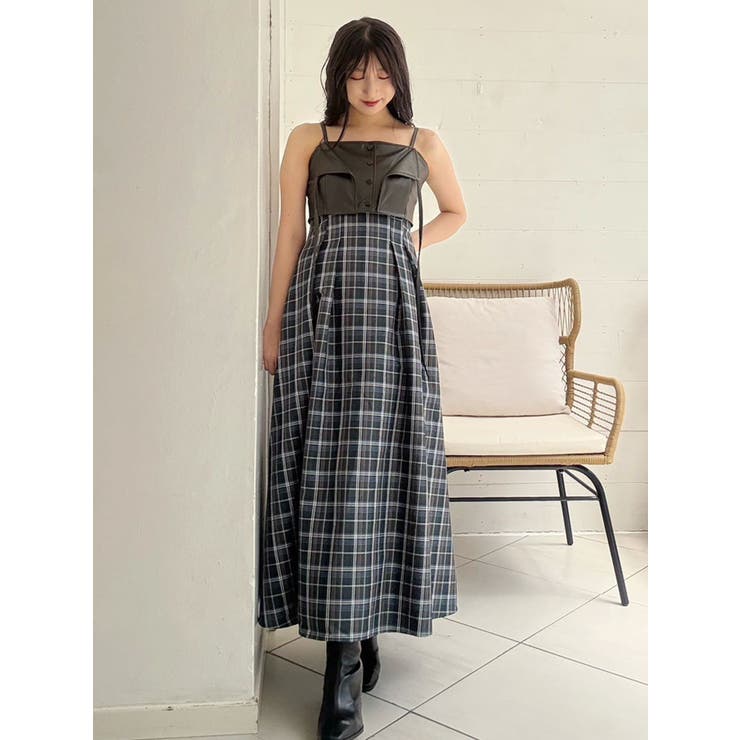 フェイクレザービスチェドッキングキャミワンピース | MERCURYDUO | 詳細画像37 