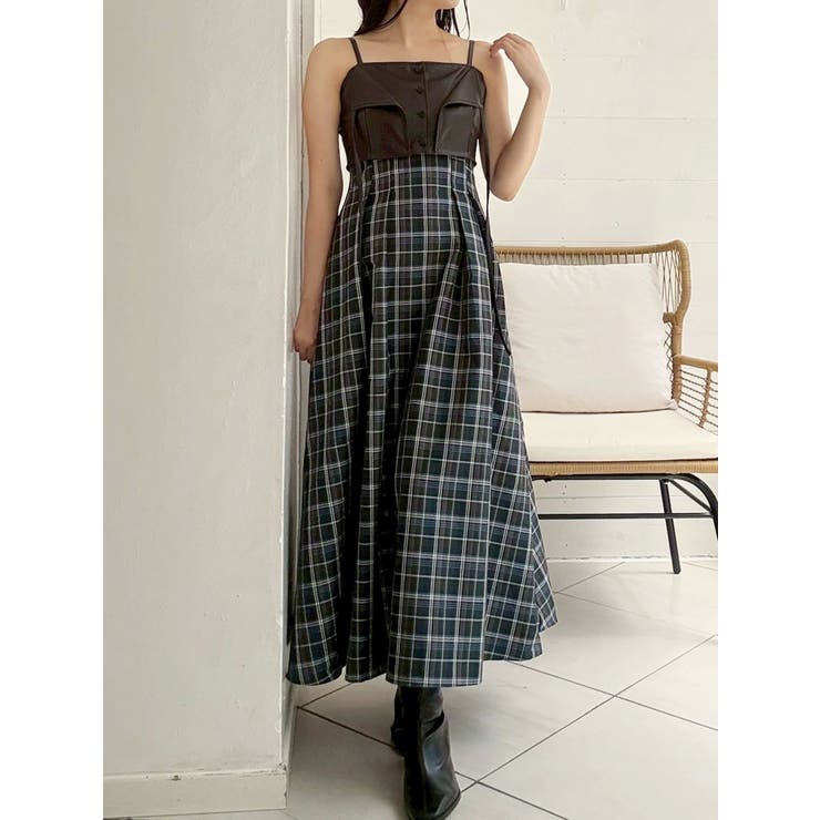 フェイクレザービスチェドッキングキャミワンピース | MERCURYDUO | 詳細画像39 