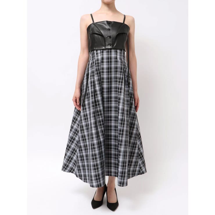 フェイクレザービスチェドッキングキャミワンピース | MERCURYDUO | 詳細画像42 