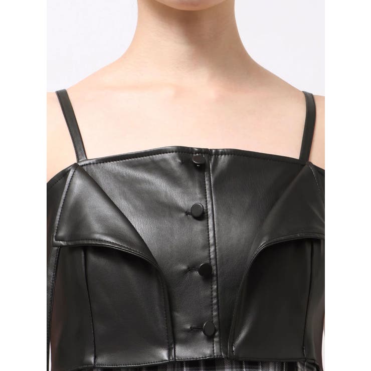 フェイクレザービスチェドッキングキャミワンピース | MERCURYDUO | 詳細画像45 