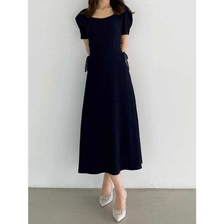 ネイビー | サイドレースアップカットワンピース | MERCURYDUO