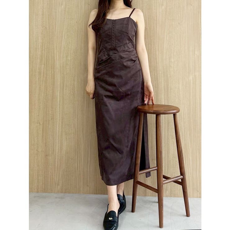 フェイクスエードアシメドレープキャミワンピース | MERCURYDUO | 詳細画像19 