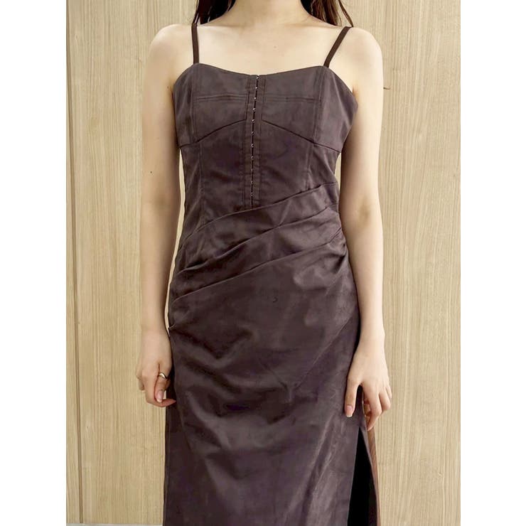 フェイクスエードアシメドレープキャミワンピース | MERCURYDUO | 詳細画像21 