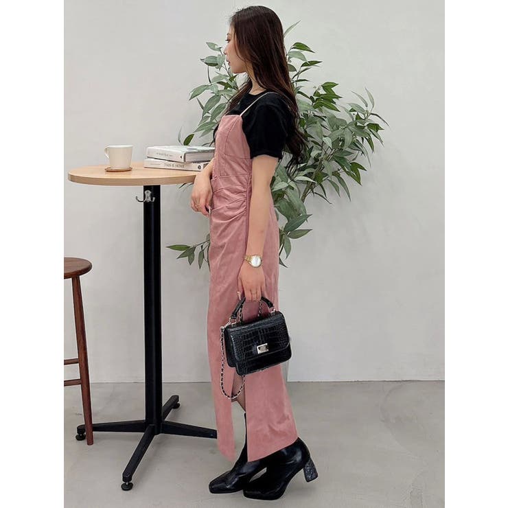 フェイクスエードアシメドレープキャミワンピース | MERCURYDUO | 詳細画像25 