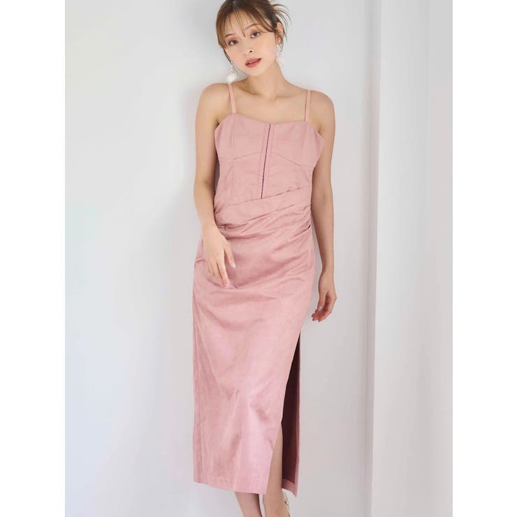 フェイクスエードアシメドレープキャミワンピース | MERCURYDUO | 詳細画像7 