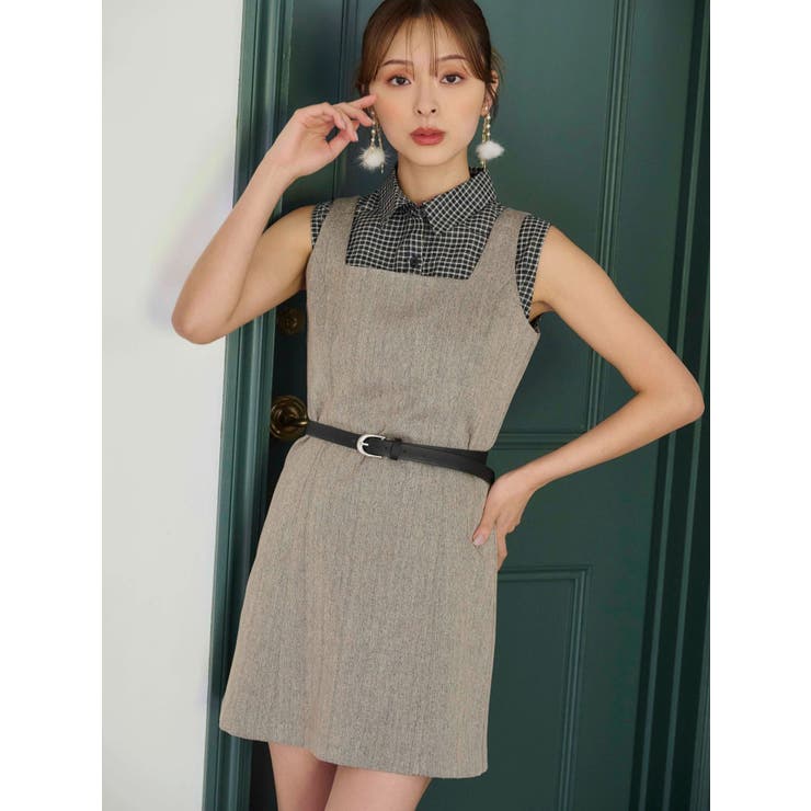 ヘリンボーンタイトミニジャンスカ | MERCURYDUO | 詳細画像2 