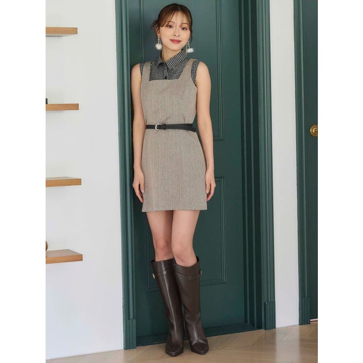 ヘリンボーンタイトミニジャンスカ | MERCURYDUO | 詳細画像4 