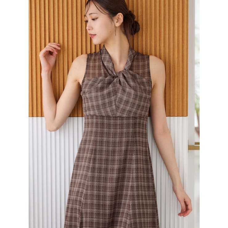 ブラウン | ツイストネックワンピース | MERCURYDUO