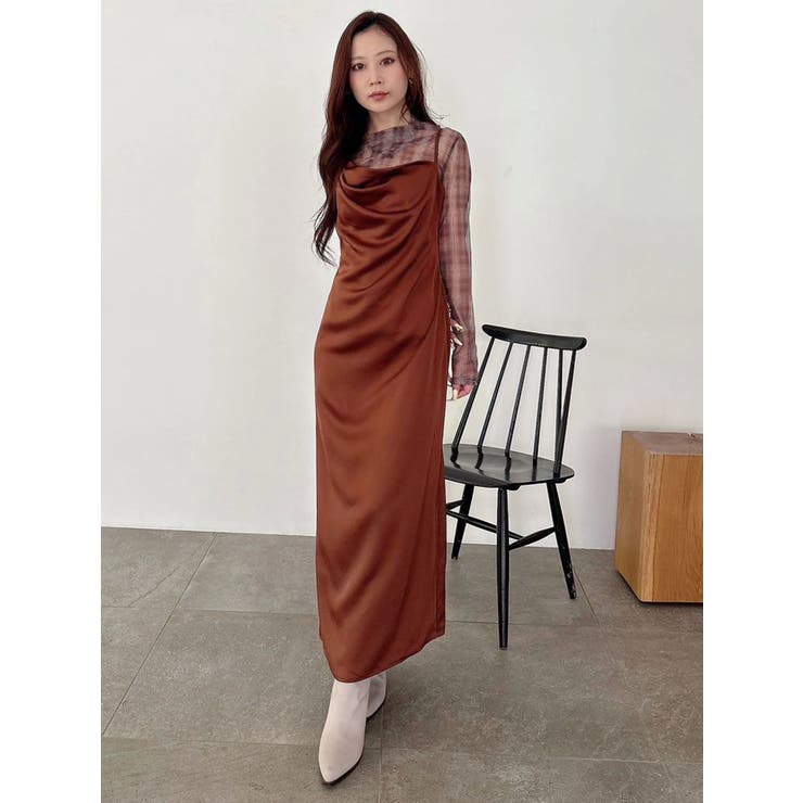 サテンキャミナローワンピース | MERCURYDUO | 詳細画像30 