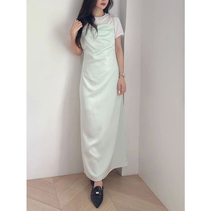 ミントグリーン | サテンキャミナローワンピース | MERCURYDUO