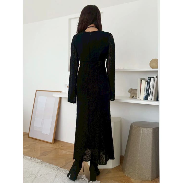 カットレースブロッキングフレアスリーブマーメイドワンピース | MERCURYDUO | 詳細画像24 