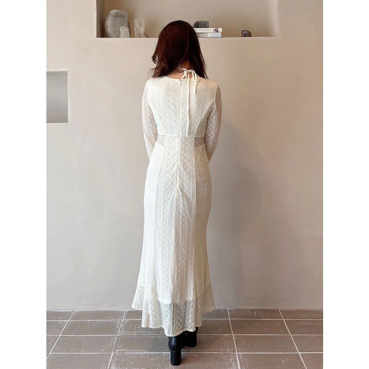 カットレースブロッキングフレアスリーブマーメイドワンピース | MERCURYDUO | 詳細画像30 