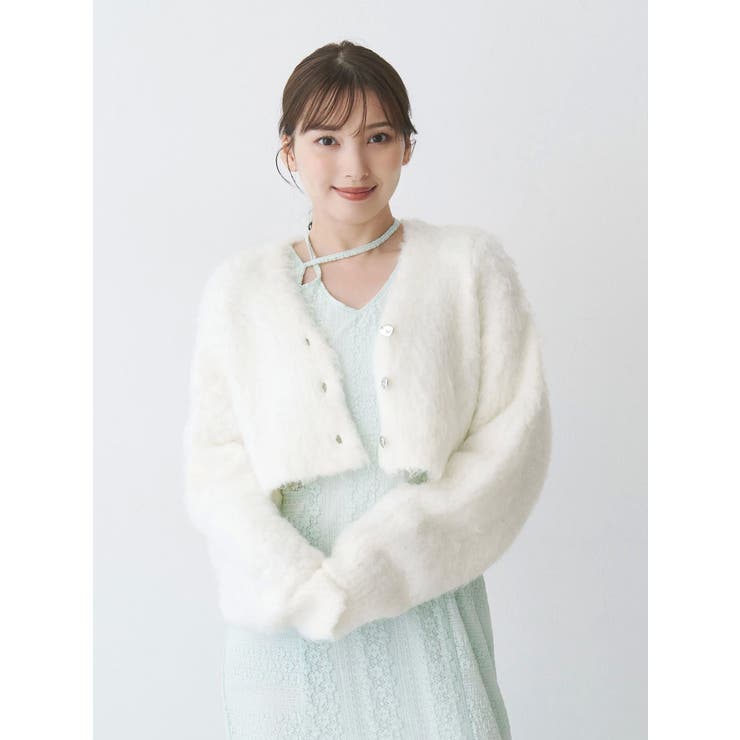 カットレースブロッキングフレアスリーブマーメイドワンピース | MERCURYDUO | 詳細画像8 