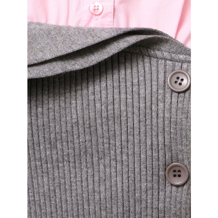 【WEB限定カラーあり】シャツレイヤード風ニットドッキングミニワンピース | MERCURYDUO | 詳細画像45 