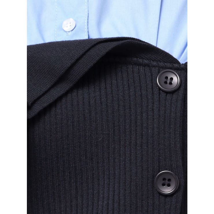 【WEB限定カラーあり】シャツレイヤード風ニットドッキングミニワンピース | MERCURYDUO | 詳細画像46 