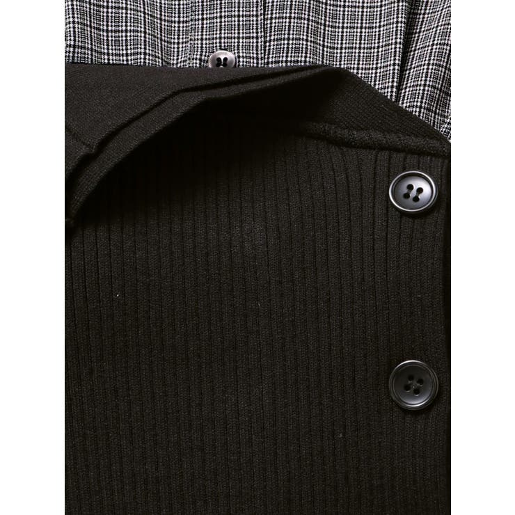 【WEB限定カラーあり】シャツレイヤード風ニットドッキングミニワンピース | MERCURYDUO | 詳細画像47 