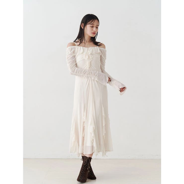 チュールラッフルヘムワンピース | MERCURYDUO | 詳細画像10 