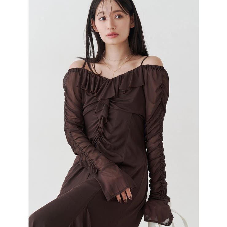 チュールラッフルヘムワンピース | MERCURYDUO | 詳細画像18 