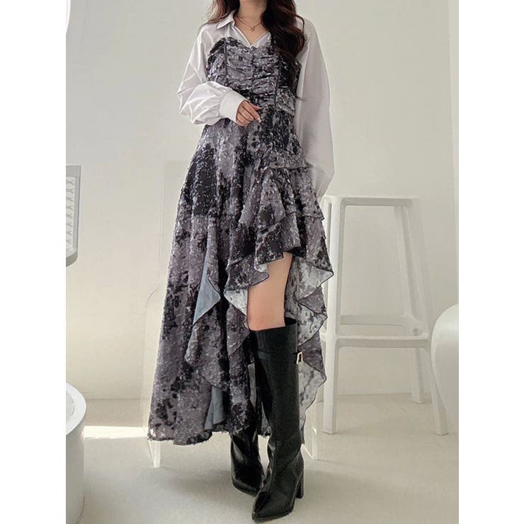 シャツドッキングコルセットアシメヘムワンピース | MERCURYDUO | 詳細画像29 