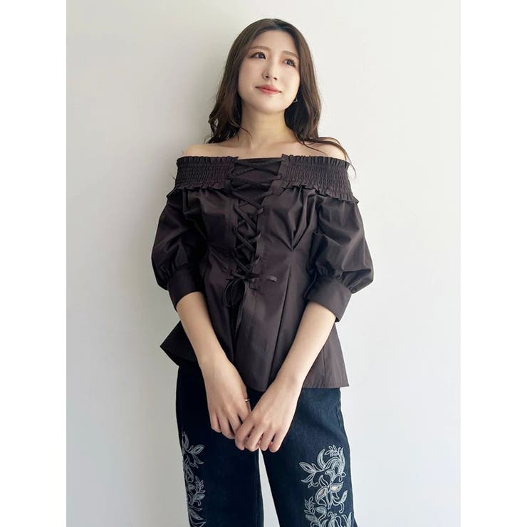 前後2WAYレースアップコルセットブラウス | MERCURYDUO | 詳細画像12 