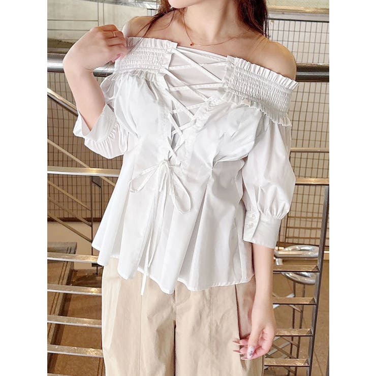 前後2WAYレースアップコルセットブラウス | MERCURYDUO | 詳細画像2 