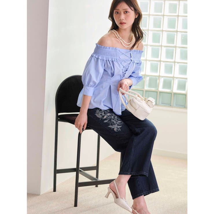 前後2WAYレースアップコルセットブラウス | MERCURYDUO | 詳細画像3 