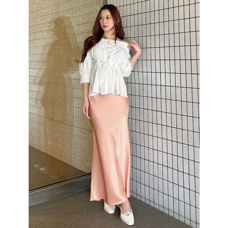 前後2WAYレースアップコルセットブラウス | MERCURYDUO | 詳細画像8 