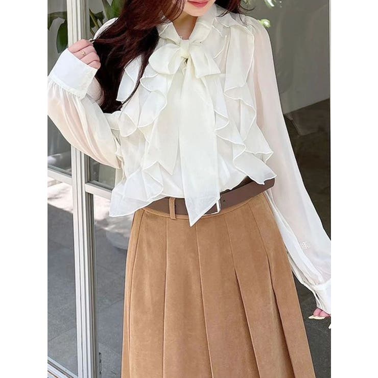 美品　現行　2023 ソブ　ブラウス　プルオーバー　ボウタイ　リボン　フリル　黒 Amazon | [ダブルスタンダードクロージング] Sov.スタンドフリル