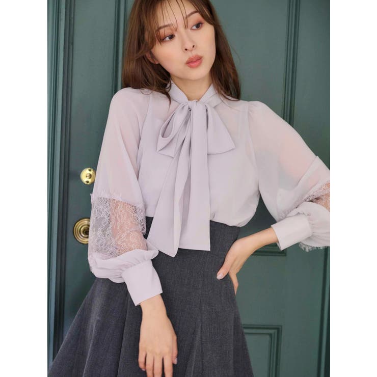 ラベンダー | ポイントレースボウタイブラウス | MERCURYDUO