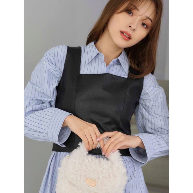 フェイクレザーコルッセットビスチェ | MERCURYDUO | 詳細画像1 
