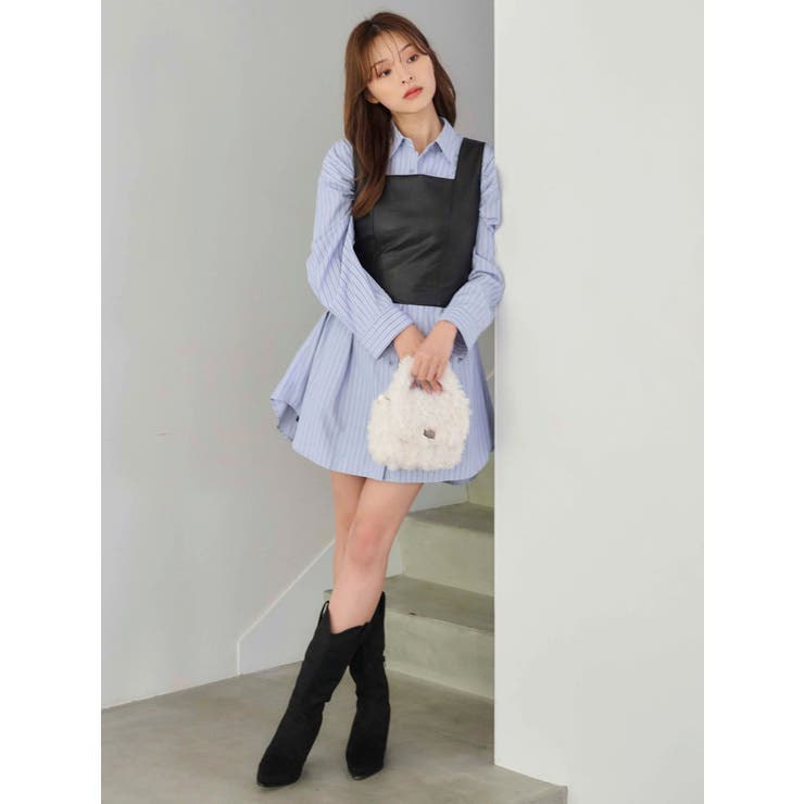 フェイクレザーコルッセットビスチェ | MERCURYDUO | 詳細画像5 