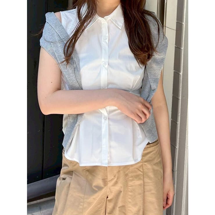 オフホワイト | カーデセットノースリシャツ | MERCURYDUO