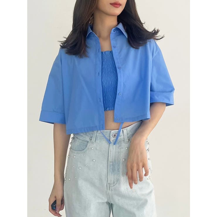 ブルー | ドロストヘムベアセットシャツ | MERCURYDUO