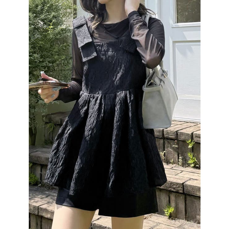 ブラック | ボリュームペプラムチュニック | MERCURYDUO