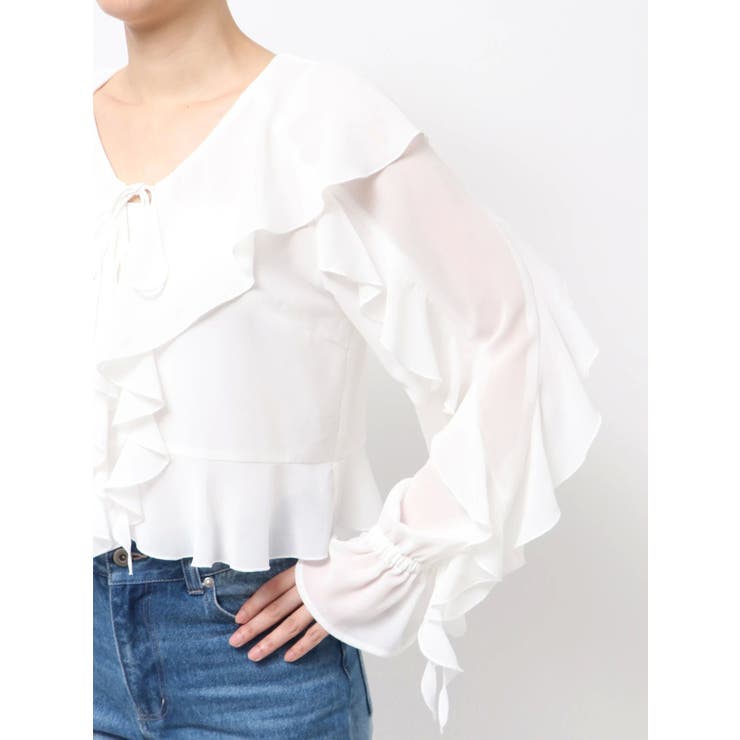 シフォンラッフルブラウス | MERCURYDUO | 詳細画像18 
