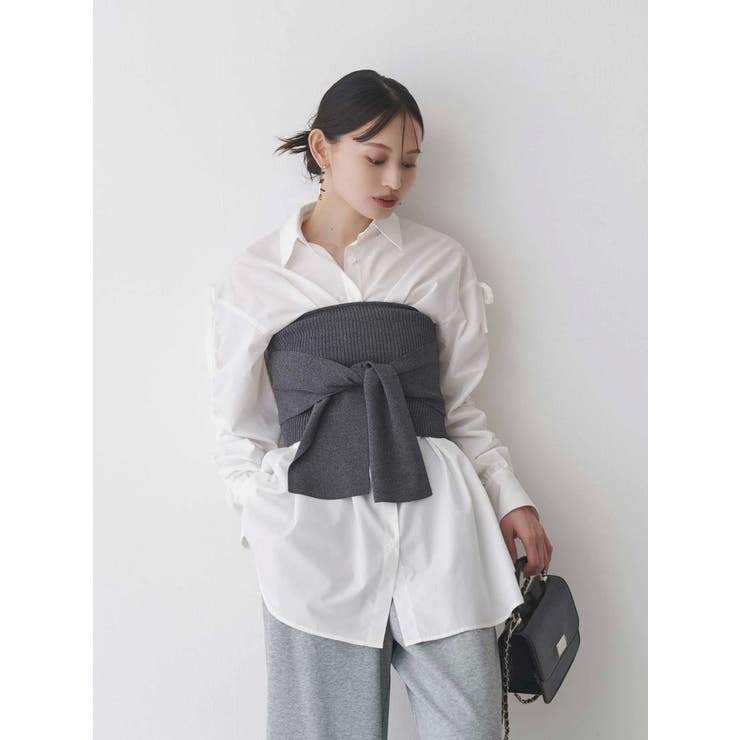 シャーリングZIPビスチェセットシャツ | MERCURYDUO | 詳細画像15 