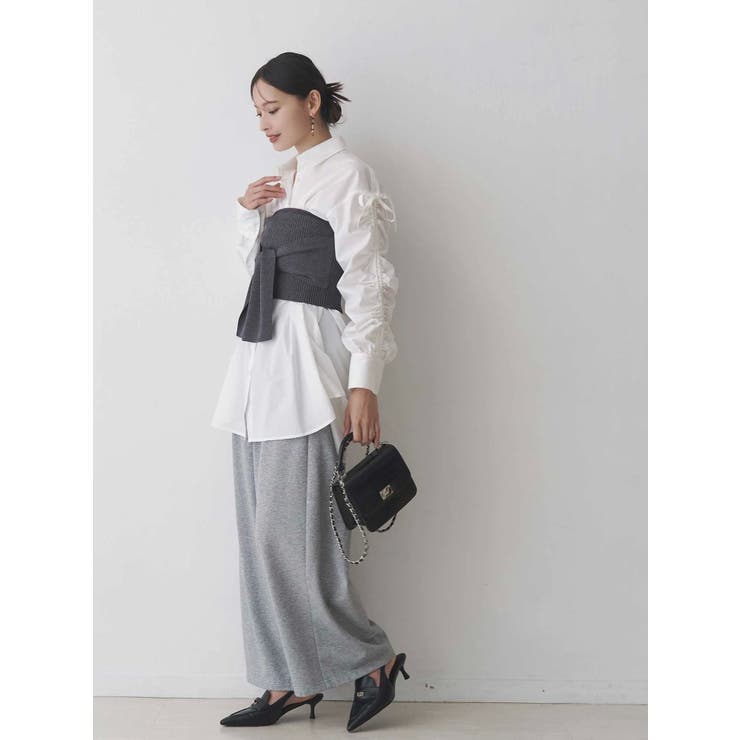 シャーリングZIPビスチェセットシャツ | MERCURYDUO | 詳細画像17 