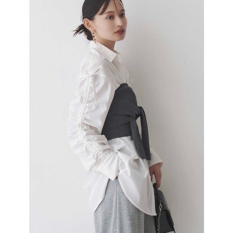 シャーリングZIPビスチェセットシャツ | MERCURYDUO | 詳細画像20 